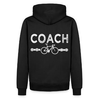 Velo coach vélo vélos velos - Sweat à capuche Premium bio Homme - noir - Dos - Nico (187cm)