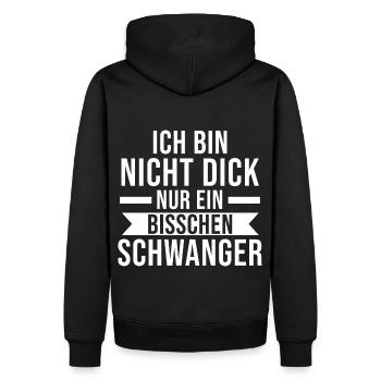 Mutter Schwangerschaft Schwanger Werdende Mama - Männer Premium Bio Hoodie - Schwarz - Hinten - Nico (187cm)