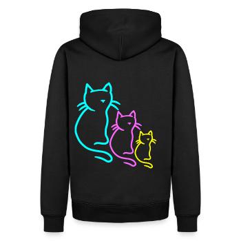 Chats rétro chat chaton des années 80 des années 90 Vintage Kid - Sweat à capuche Premium bio Homme - noir - Dos - Nico (187cm)
