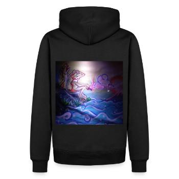 Frog with a green environment - Men’s Premium Organic Hoodie - black - Back - Nico (187cm)
