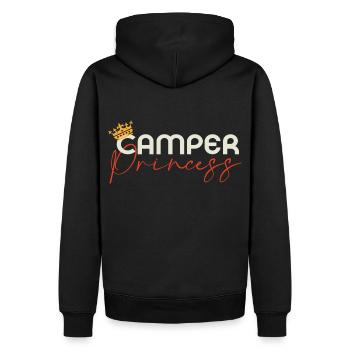 Camper Princess - Camping famille Princesse Couronne - Sweat à capuche Premium bio Homme - noir - Dos - Nico (187cm)