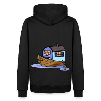 Navire Ahoi House Bateau à rames Bateau à aubes Marin - Sweat à capuche Premium bio Homme - noir - Dos - Nico (187cm)