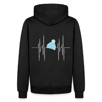 Winter Mütze EKG - Männer Premium Bio Hoodie - Schwarz - Hinten - Nico (187cm)