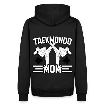 Maman Taekwondo - Sweat à capuche Premium bio Homme - noir - Dos - Nico (187cm)
