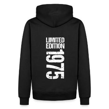 Édition limitée 1975 Anniversaire 1975 - Sweat à capuche Premium bio Homme - noir - Dos - Nico (187cm)