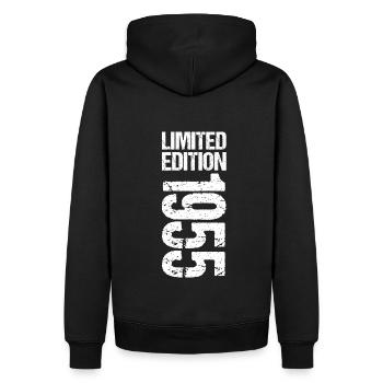 70ème Anniversaire 1955 Edition Limitée Vintage 1955 - Sweat à capuche Premium bio Homme - noir - Dos - Nico (187cm)