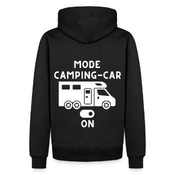 Wohnmobil-Modus auf Wohnmobil Geschenk - Männer Premium Bio Hoodie - Schwarz - Hinten - Nico (187cm)