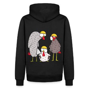 Baustelle Bauen Bauherr Einsatz Maurer Gewerbe - Männer Premium Bio Hoodie - Schwarz - Hinten - Nico (187cm)