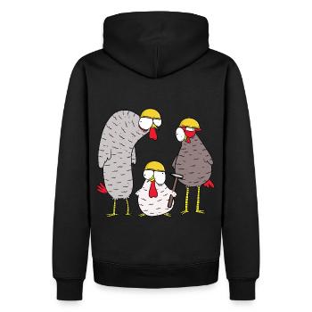 Baustelle Bauen Bauherr Einsatz Team Hammer - Männer Premium Bio Hoodie - Schwarz - Hinten - Nico (187cm)