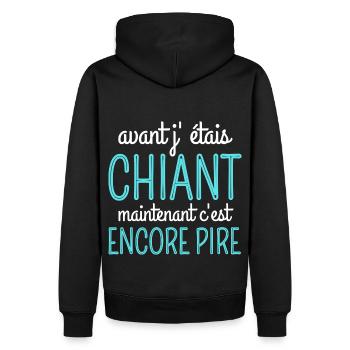 avant j' étais chiant humour homme cadeau drôle - Sweat à capuche Premium bio Homme - noir - Dos - Nico (187cm)