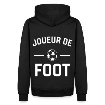 Joueur de foot humour football cadeau footballeur - Sweat à capuche Premium bio Homme - noir - Dos - Nico (187cm)
