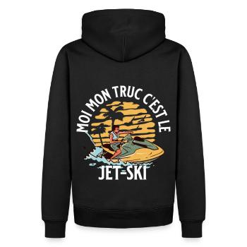 Jet ski mon truc le jet-ski humour cadeau - Sweat à capuche Premium bio Homme - noir - Dos - Nico (187cm)