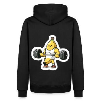 Strength Sports King Banana - Men’s Premium Organic Hoodie - black - Back - Nico (187cm)