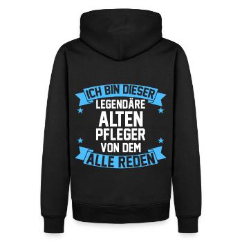 Altenpflege Pflegekraft Altenpfleger - Männer Premium Bio Hoodie - Schwarz - Hinten - Nico (187cm)