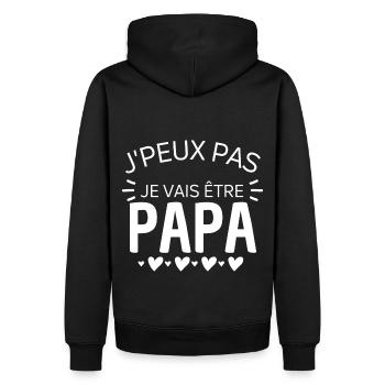 J'peux pas je vais être papa annonce naissance - Sweat à capuche Premium bio Homme - noir - Dos - Nico (187cm)