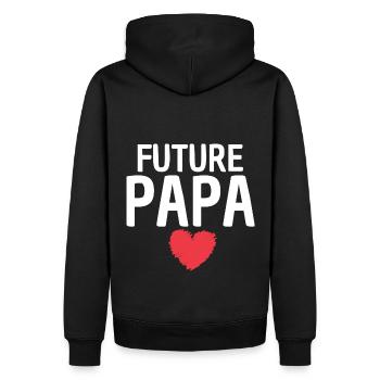 Future papa cadeau annonce naissance futur bébé - Sweat à capuche Premium bio Homme - noir - Dos - Nico (187cm)