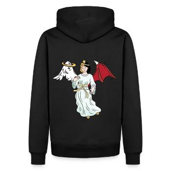 Angel Devil Good Evil Feelings Emotion Satan Dark - Men’s Premium Organic Hoodie - black - Back - Nico (187cm)