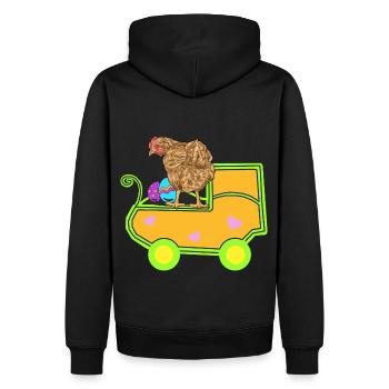 Œufs de poule grossesse grossesse naissance - Sweat à capuche Premium bio Homme - noir - Dos - Nico (187cm)