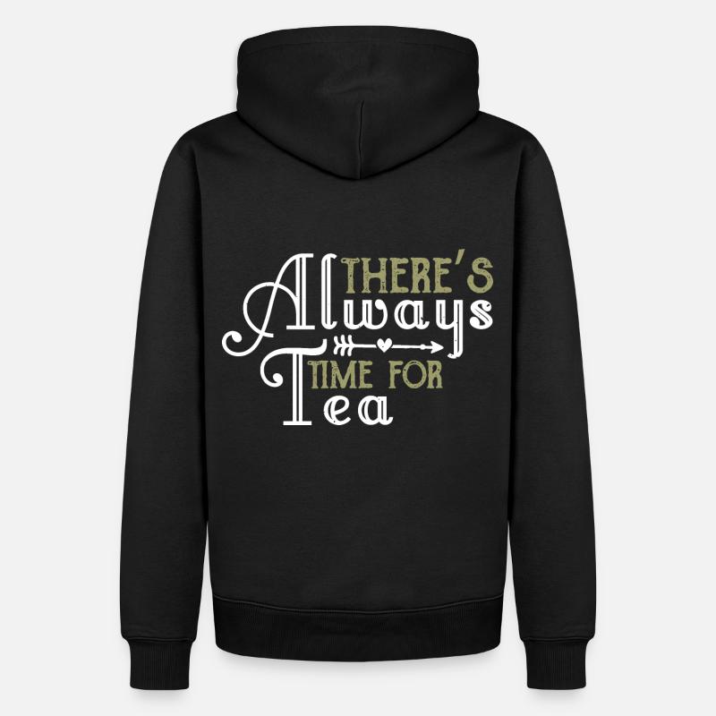 Zeit für Tee - Männer Premium Bio Hoodie - Schwarz