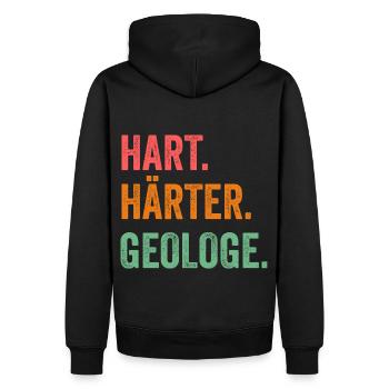 Geologie Fossiliensammler Fossilien Geologe - Männer Premium Bio Hoodie - Schwarz - Hinten - Nico (187cm)