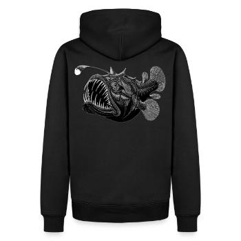 Poissons d'eau profonde - Sweat à capuche Premium bio Homme - noir - Dos - Nico (187cm)