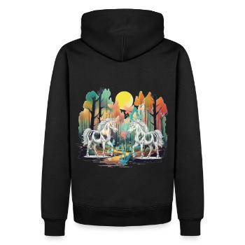 Habitants de la forêt Licornes Licornes Créatures mythiques - Sweat à capuche Premium bio Homme - noir - Dos - Nico (187cm)