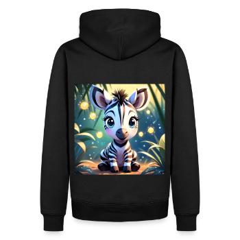Niedliches Baby Zebra - Männer Premium Bio Hoodie - Schwarz - Hinten - Nico (187cm)