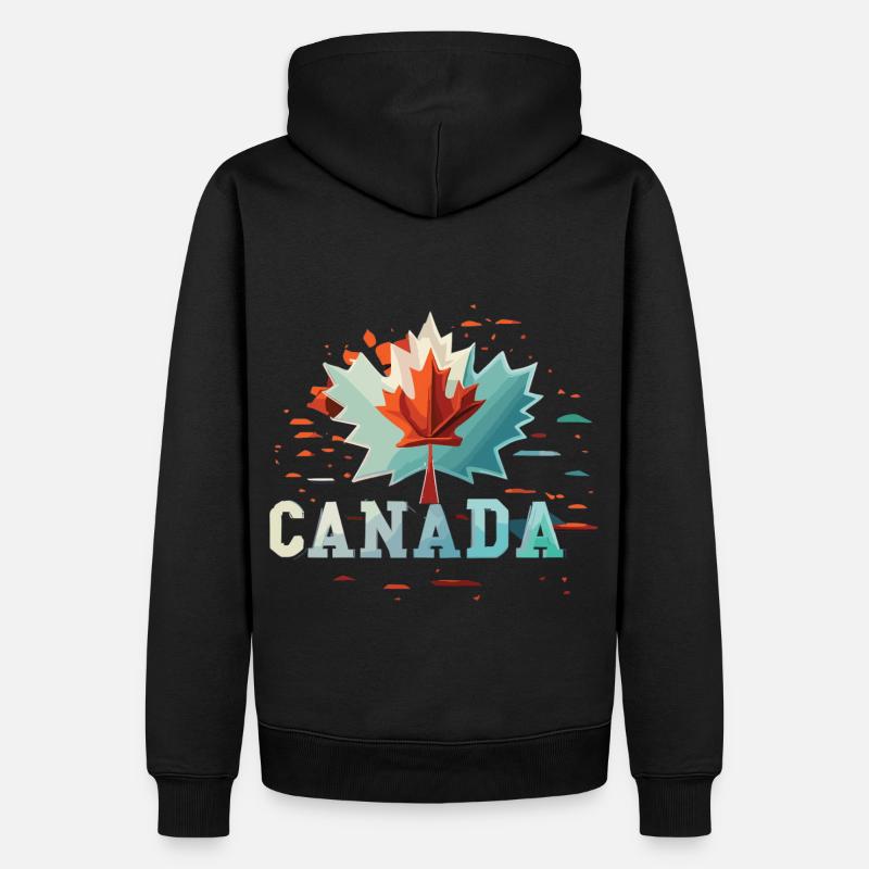 Canada in Red and White - Männer Premium Bio Hoodie - Schwarz