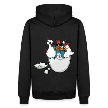 Coquille d’œuf Poulets Oeufs de Pâques Volaille Volaille - Sweat à capuche Premium bio Homme - noir - Dos - Nico (187cm)