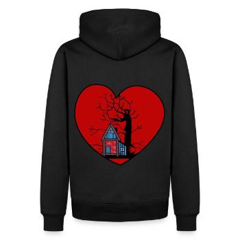 Heart Love Property House Hut Builder Build Forest - Sweat à capuche Premium bio Homme - noir - Dos - Nico (187cm)