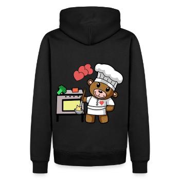Teddybär Koch kochen Kochkunst Restaurant Küche - Männer Premium Bio Hoodie - Schwarz - Hinten - Nico (187cm)