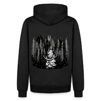 Wildnis Waldtiere magisch Winter Xmas Schnee Eule - Männer Premium Bio Hoodie - Schwarz - Hinten - Nico (187cm)