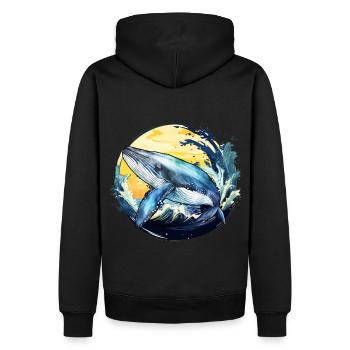 Blauwal - Männer Premium Bio Hoodie - Schwarz - Hinten - Nico (187cm)