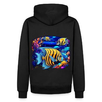 Skalar - Männer Premium Bio Hoodie - Schwarz - Hinten - Nico (187cm)