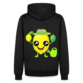 Zitronen Zitrone - Männer Premium Bio Hoodie - Schwarz - Hinten - Nico (187cm)