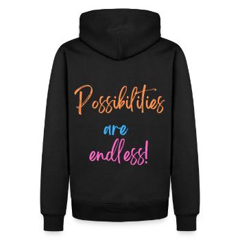 KDFA I Possibilities are endless! - Männer Premium Bio Hoodie - Schwarz - Hinten - Nico (187cm)