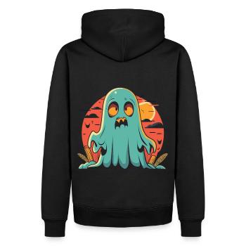 Halloween Ghost - Le cadeau effrayant parfait - Sweat à capuche Premium bio Homme - noir - Dos - Nico (187cm)