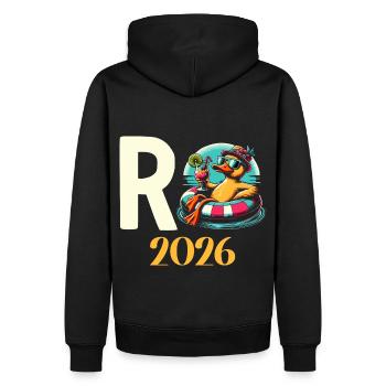 Rentner Geschenk Rente 2026 Ruhestand - Männer Premium Bio Hoodie - Schwarz - Hinten - Nico (187cm)