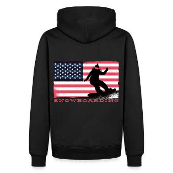 Snowboard Snowboard Snowboard Snowboard Vacances - Sweat à capuche Premium bio Homme - noir - Dos - Nico (187cm)