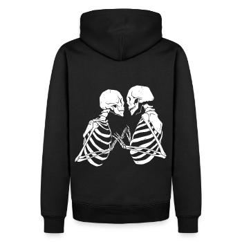 Skeleton Love Valentine’s Day Relationship Forever Death - Sweat à capuche Premium bio Homme - noir - Dos - Nico (187cm)