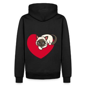 Coeur Chat Domestique Chat Animal De Compagnie Enfants Amoureux des animaux - Sweat à capuche Premium bio Homme - noir - Dos - Nico (187cm)