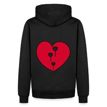 Coeur Amour Cordial Idée Cadeau Amitié - Sweat à capuche Premium bio Homme - noir - Dos - Nico (187cm)