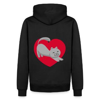 Sincerely Cat Mother's Day Cat Lovers Meow - Men’s Premium Organic Hoodie - black - Back - Nico (187cm)