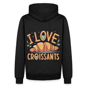 Croissant-Fan T-Shirt - Indulgent Style - Men’s Premium Organic Hoodie - black - Back - Nico (187cm)