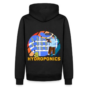 Hydroponics - Men’s Premium Organic Hoodie - black - Back - Nico (187cm)
