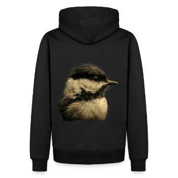 Niedliche Chickadee Vogel Realistische - Männer Premium Bio Hoodie - Schwarz - Hinten - Nico (187cm)