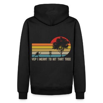 Disc Golf Hit Tree Frisbee Golf - Men’s Premium Organic Hoodie - black - Back - Nico (187cm)