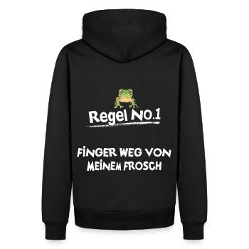 Frösche Frosch - Männer Premium Bio Hoodie - Schwarz - Hinten - Nico (187cm)