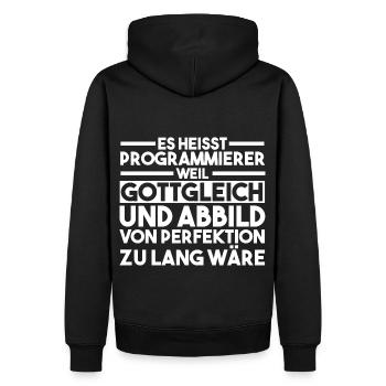 Programmieren Entwickler Coder Programmierer - Männer Premium Bio Hoodie - Schwarz - Hinten - Nico (187cm)