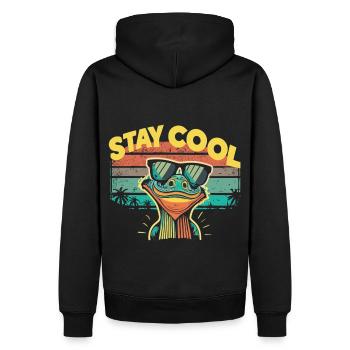 Lézard rétro avec lunettes de soleil - Sweat à capuche Premium bio Homme - noir - Dos - Nico (187cm)